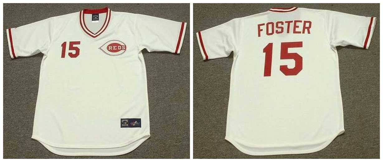 Reds 15 George Foster White 1975's Throwback Cool Base Jersey,We sell and wholesale Reds 15 George Foster White 1975's Throwback Cool Base Jersey on line form chian!